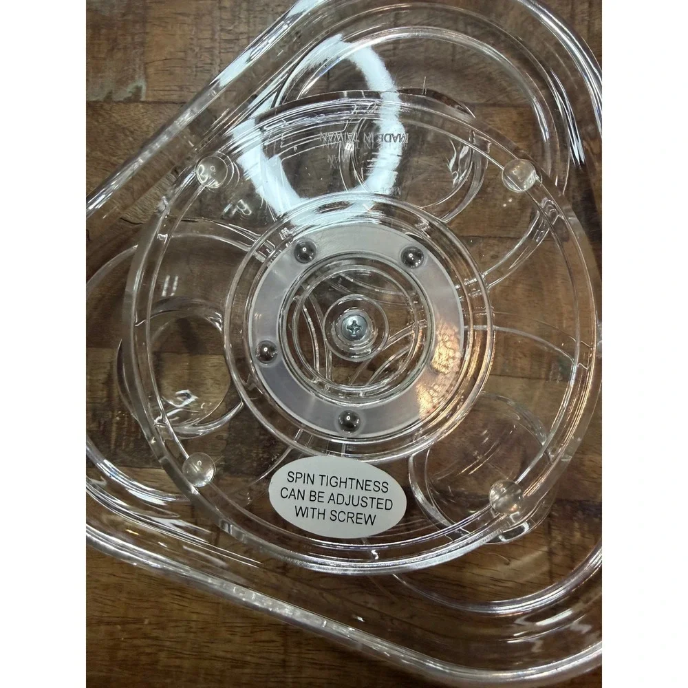 Temptations Rotating Spice Rack 9 Stackable Jars Green Floral Clear Acrylic